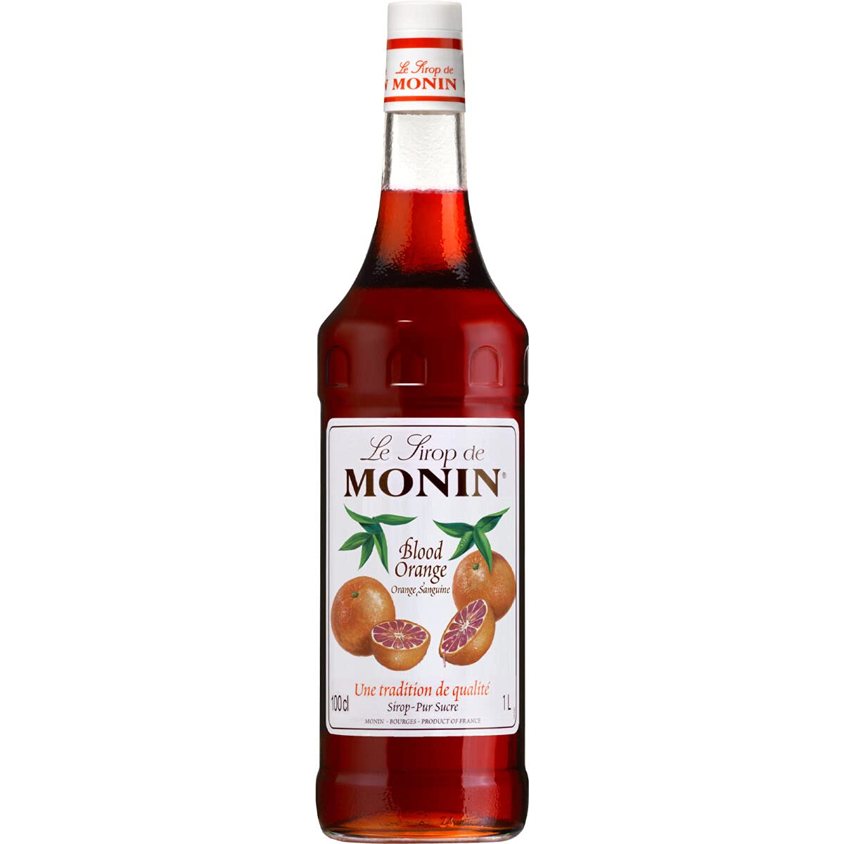 Monin Blood Orange Flavoured Syrup, Dark Red, Large, 1000 ml