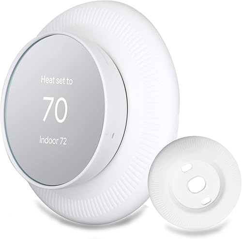 Miimall Compatible con el kit de ajuste de termostato Google Nest, cubierta de placa de pared de termostato de silicona para huellas dactilares,