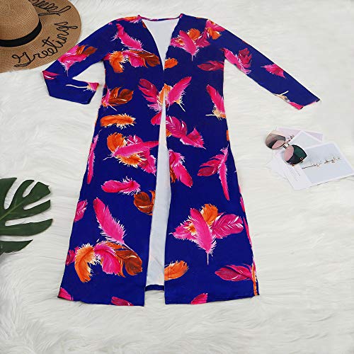 Image of Womens Fashion Printed Long Cardigans 2 Piece Outfits,Long Sleeve Coat and Trousers Set