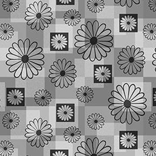 Preisvergleich Produktbild Aqua Flex Weichschaummatte Badvorleger Bodenbelag Weichschaumbelag Antirutschmatte Badezimmermatte Sicherheit Meterware Grau Schwarz Blumen Geometrisch Breite 65 cm 6003-1 (65 x 100 cm)