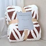 LOMAO Sherpa Fleece Blanket Fuzzy Soft Throw Blanket Cozy Dual Sided Blanket for Couch Sofa Bed (Brown, 51'x63')