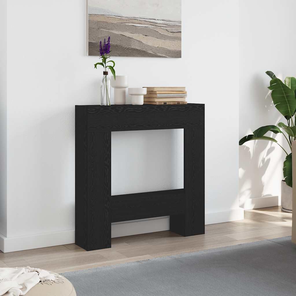 Kaminkonsole für Elektrokamine, Kaminumrandung in Schwarz Eiche