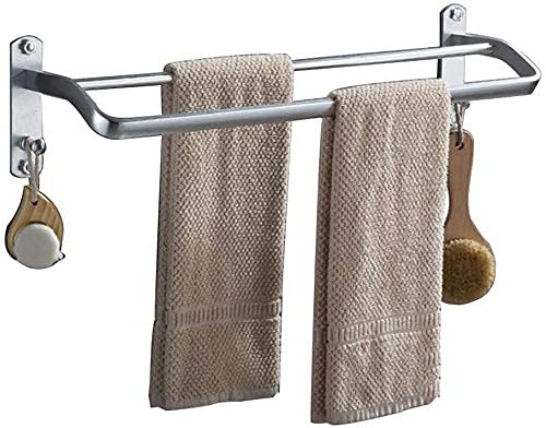 Porte-serviettes mural SUS304 étagère salle de bain double barre acier inoxydable 60cm
