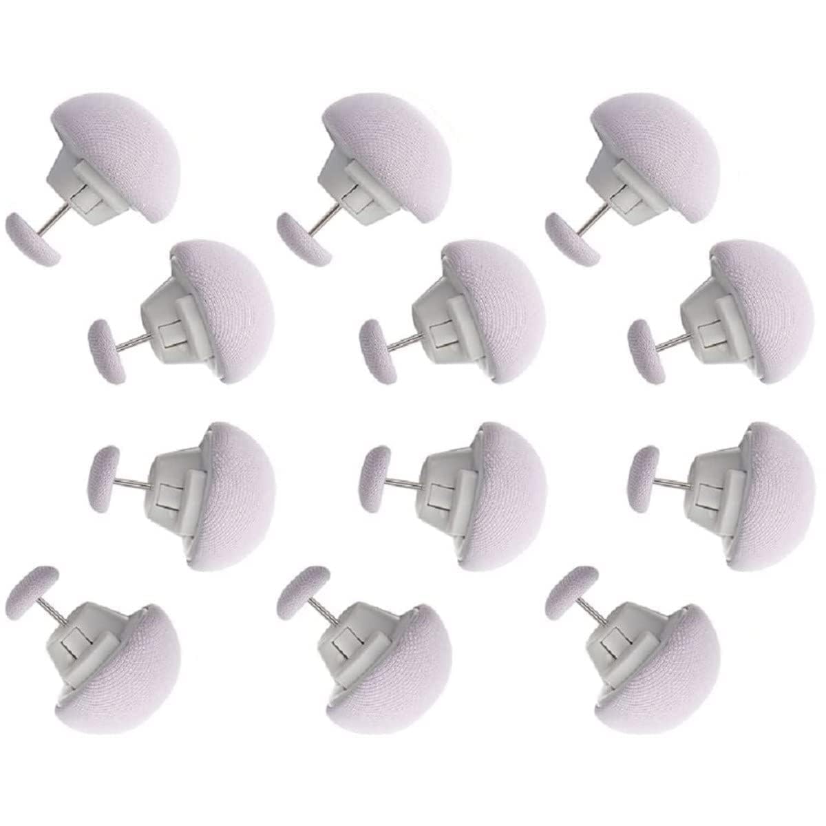Cotton Mushroom Shape Duvet Clips Non-Slip Comforter Quilt Holders with One-Key Unlock Blanket, Bed Sheet, Curtain & Mattress Cover Fixators Secure Pin Holders for Home Use (Grey, Pack of 12)-picture-35