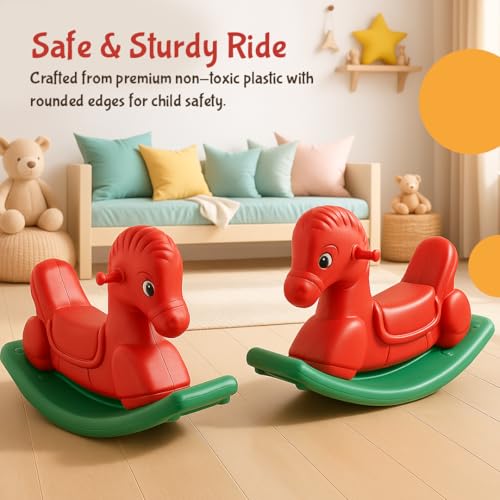 Image of PLAYGRO Colt Ride-On Toy for Kids | Toddler Baby Rocker Toys with Safety Backrest to Support Kids | Indoor Outdoor Fun | 25kg Capacity | Age Group (12-36 Months) for Boys & Girls