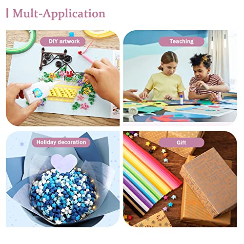 Qunrwe Origami Star Paper Strips 2700 Sheets Solid Color Star Folding Paper Decor Double Sided Paper For Kids Diy Handmade Arts Crafts,School Teaching Beginners Origami Paper,Great Gifts-27 Colors #TOP3