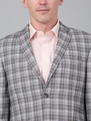 Image of Cantabil Checkered Full Sleeves Notch Lapel Formal Blazer for Men | Formal Blazer for Men | Men Blazer for Formal (P MBZF00166)