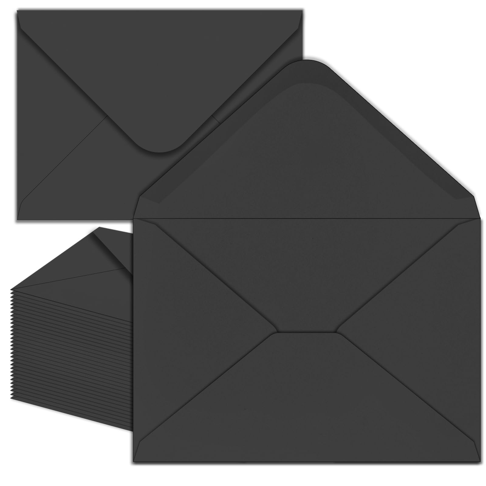 50 Pack 4 x 6 Black Envelopes A4 Envelopes for Invitations, Printable, Self Seal for Weddings, Invitations, Photos, Postcards, Greeting Cards, Mailing
