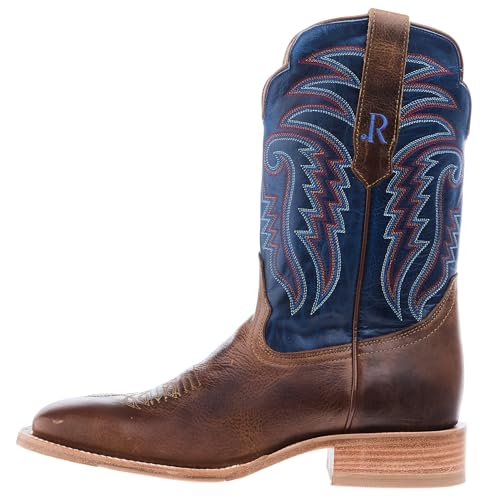 Men`s Honey Cowhide 11In Electric Blue Top Cowboy Boot2