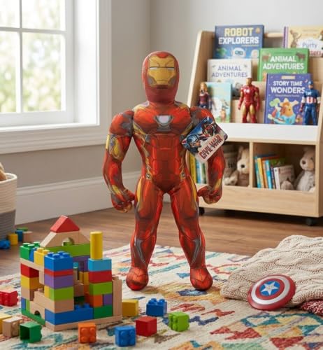 Image of Marvel Captain America Civil War Iron Man Plush Pillow Buddy - Super Soft Kids Character Cushion, Polyester Microfiber Pillow for Bed, Sofa & Travel, Gift for Boys & Girls