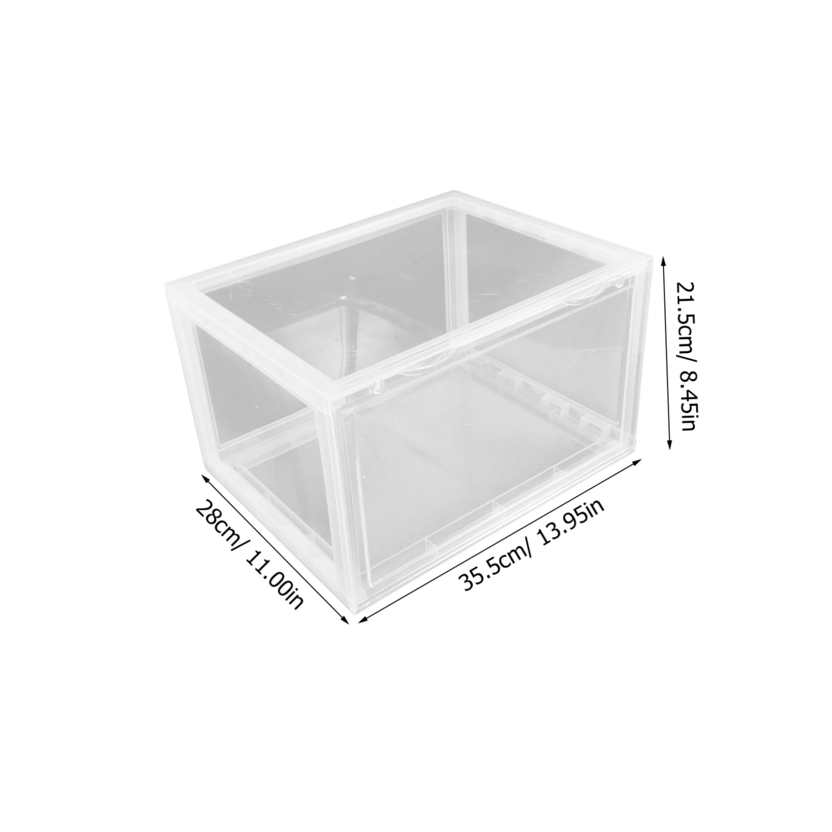 Zerodeko Organizador de Zapatos Acrílico con Puerta Lateral Magnética Caja de Almacenamiento Apilable Que Ahorra Espacio para La Entrada