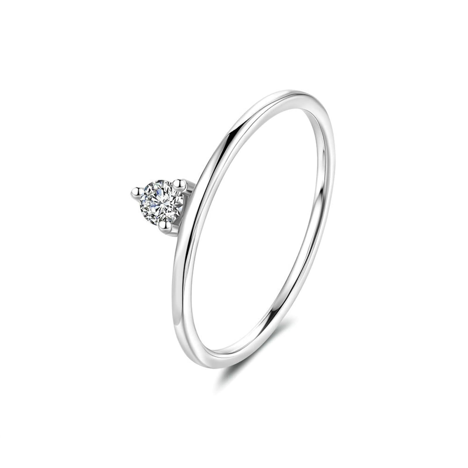 Juego de anillos para mujer, anillos de boda para mujer con diamantes creados en laboratorio de 0,1 quilates, regalos únicos para amigas y mujeres