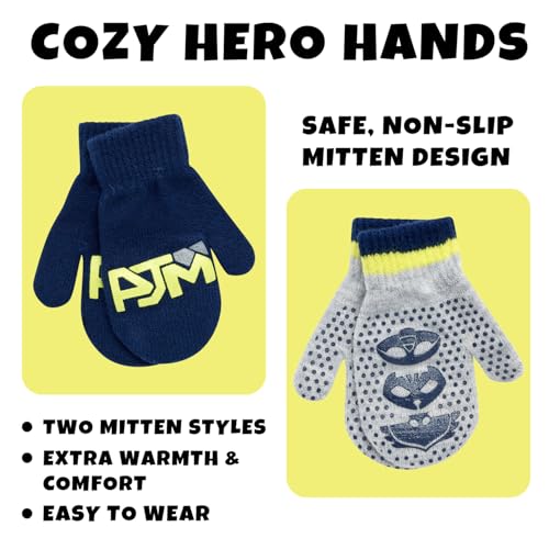 Image of PJ Masks Winter Hat and 2 Pair of Gloves or Mittens Set (Age 2-7)