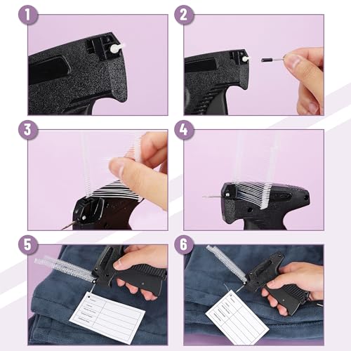 Image of Mr. Pen- Price Tagging Gun, Hangtag Attacher with 1008 Barbs | 2 inch Long Barbs Fasteners and 5 Needles, Black, Retail Pricing Tag Gun for Stores Consignment Garage Yard Sale