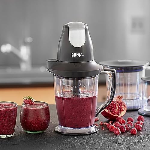 Ninja QB1004 Blender/Food Processor with 450-Watt Base, 48oz Pitcher, 16oz Chopper Bowl, and 40oz Processor Bowl for Shakes, Smoothies, and Meal Prep,Black image 3