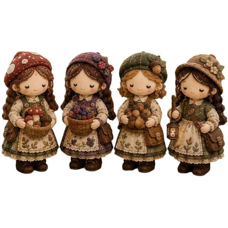 Tiny Worlds Collection Patchwork DIY Kit,Felt Doll Sewing Craft, Beginner Friendly,Includes All Materials,Multiple Themes,for Beginners Holiday & Birthday Gifts (Woodland Folk)