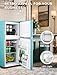 Anypro 3.2 Cu.Ft Refrigerator, Retro Double Door Fridge with Freezer, 7 Adjustable Temperature Settings, Removable Glass Shelves for Dorm, Office, Bedroom, Apartment, Blue