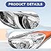 UnayKolb Left And Right Pair Headlight Halogen Headlamp W/o Bulb Compatible With Hyundai Elantra 2011 2012 2013 92101-3Y000 HY2502161