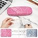 FINTIE Hard Shell Eyeglasses Case, Portable Protective Glasses Cover Eyeglass Holder Box with Cleaning Cloth for Men Women (Glittering Pink)
