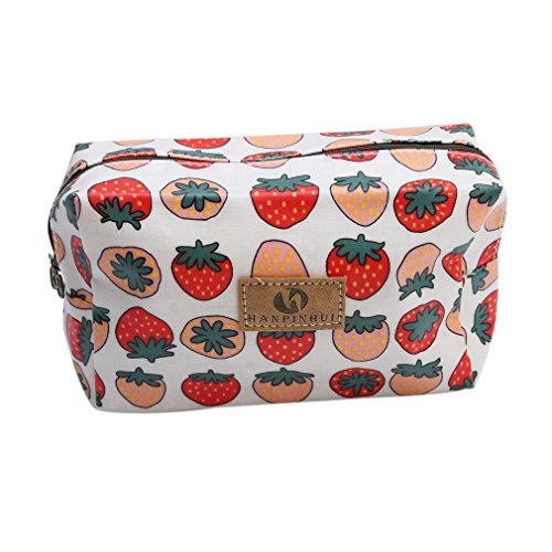 Lalang Womens Make Up Bag Cosmetic Pouch Cute Waterproof Wash Bag Toiletry Organiser (Strawberry)