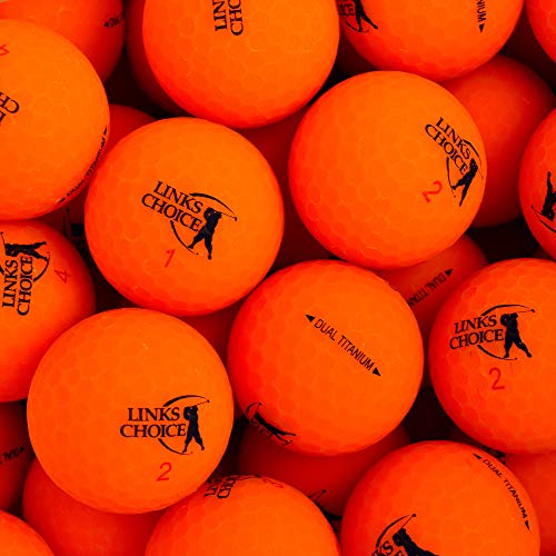 Links Choice - Pelotas de Golf Unisex de Titanio Doble, Acabado Mate, Color Naranja