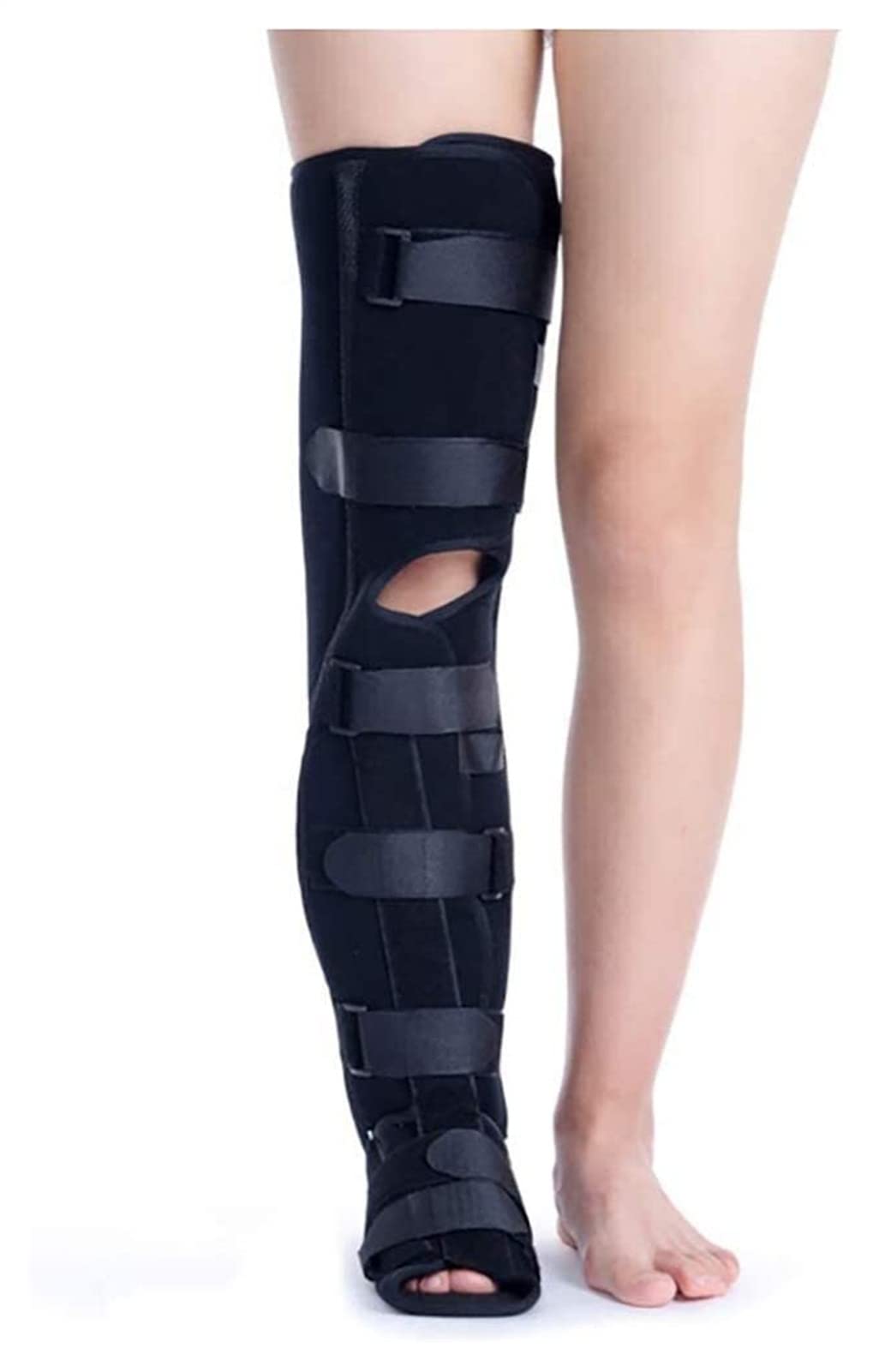 Cómodo inmovilizador de la pierna de la abrazadera del tobillo, abrazaderas de la rodilla del pie ajustable Herramienta de rehabilitación de botas de tobillo de la pierna transpirable 22.7.14 (Size