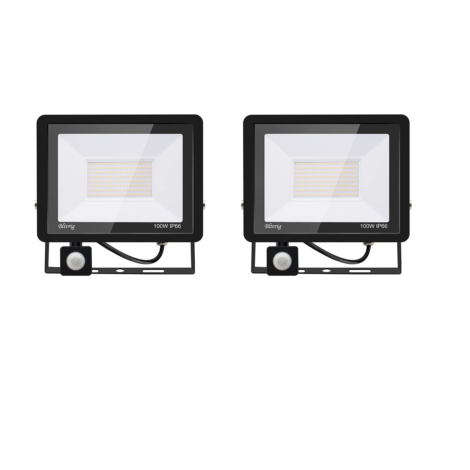 2 außenstrahler mit bewegungsmelder 100W IP66 Scheinwerferled aussenstrahler mit bewegungsmelder,10000LM Warmweiß 3000K Superhell Außenstrahler LED Fluter Flutlicht, für Garten,Garage,Hof