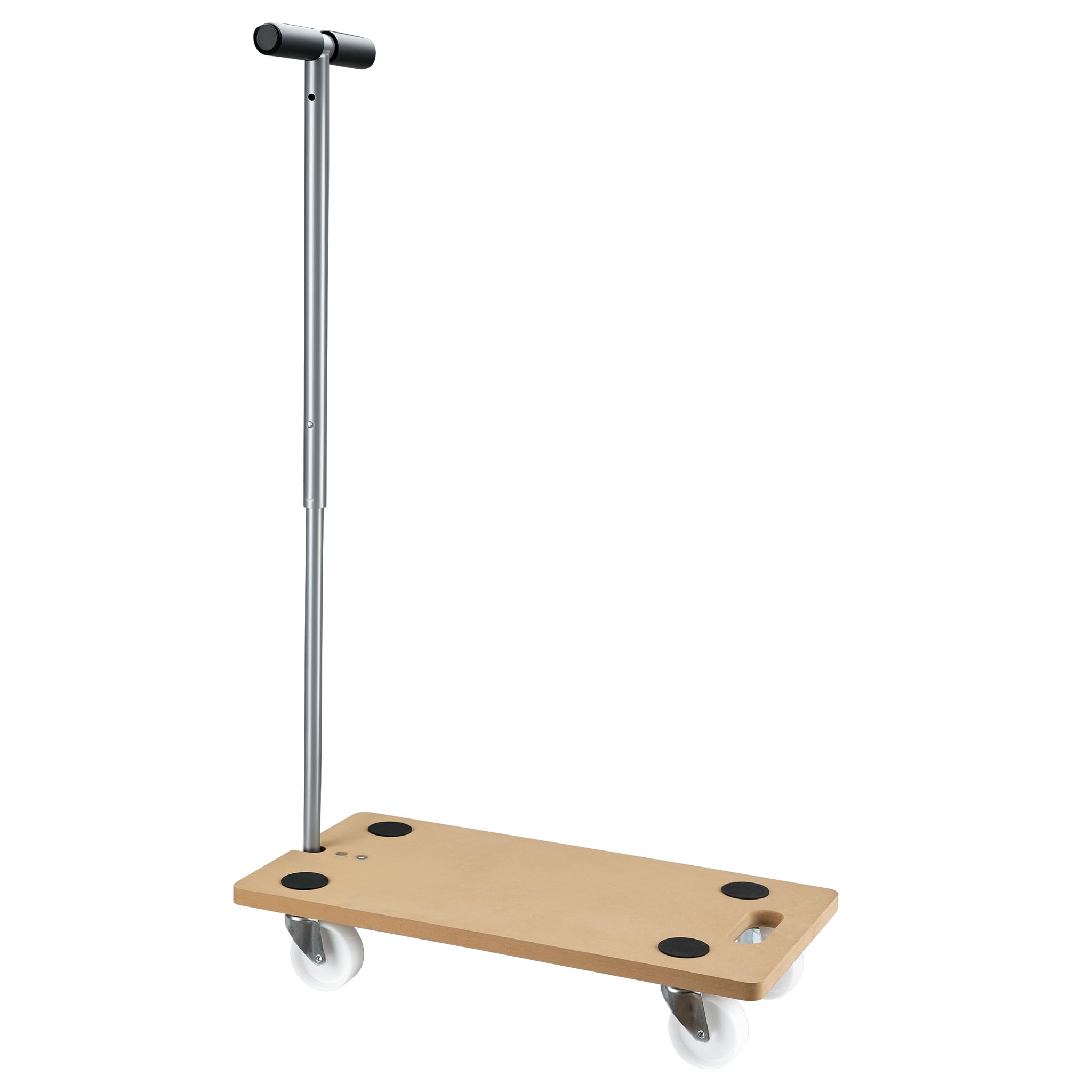 Wiltec Carrello di trasporto con manico pieghevole 575 x 290 x 650 mm con portata di 200 kg, tavola di legno con 4 ruote piroettanti