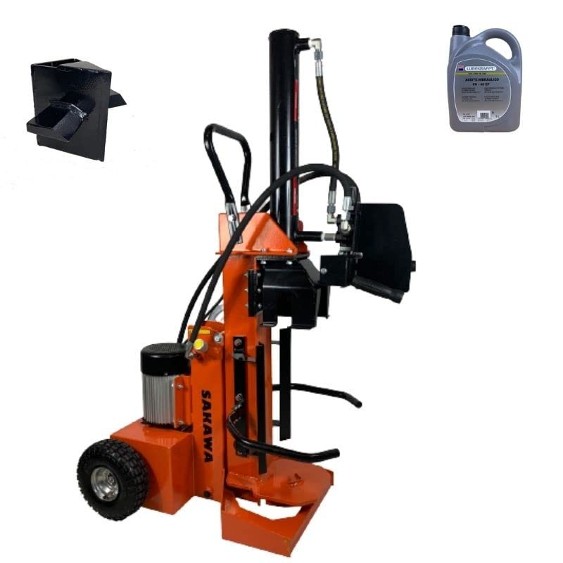 SAKAWA Astilladora Troncos Leña AS15TE + Aceite Hidraulico + Cuña Cruz