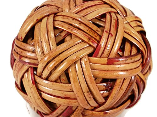 perfect2desire Rattan Ball Sepak Takraw Sport Kick Ball Rattan Wood Hademade Handcraft Style Antique
