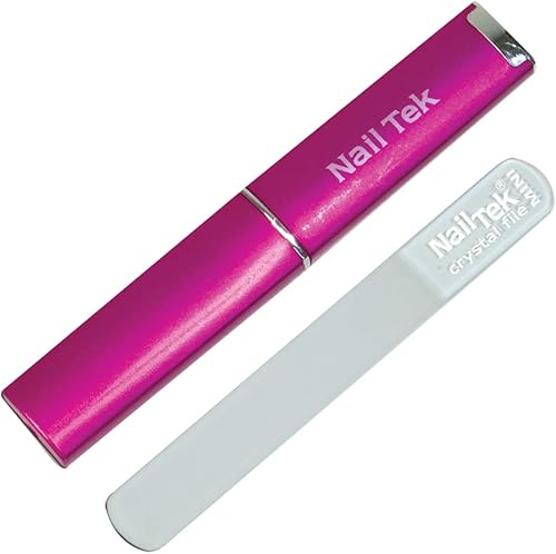 Miniatura 1 de Nail Tek Lima de cristal de doble cara con funda de compañero fucsia lima mediana de 5 pulgadas lima profesional de uñas para manicura y pedicura