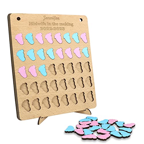 free-space Student Midwife Tool Midwife Birth Counter,Baby Tracking Midwifery Delivery Newborn Documenting Childbirth Sessions Midwife Gift (Footprint)