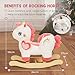 labebe Baby Rocking Horse with Seat Belt,Ride Unicorn Bouncer for Kid 6 Month -3 Years,Stuffed Animal Rocker,Riding Toy for Baby Girls, Nursery Birthday Gift