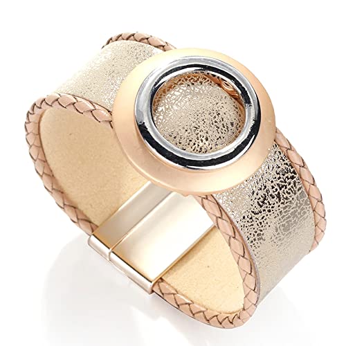 Boucle bijoux ajustable : bracelet cuir grand cercle anti-perte