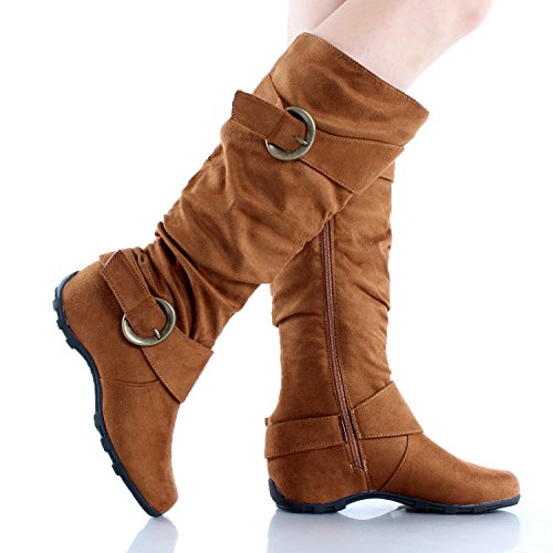 Women's Dhaka Knee High Slouchy Suede Riding Dress Boots, Tan, 8.5 #TOP3