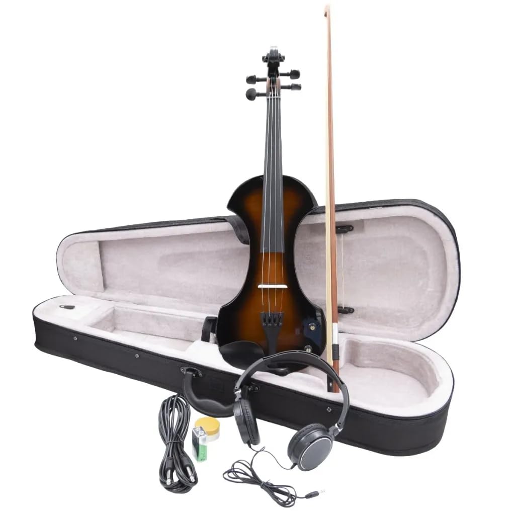 Arvada WN009 - Violino elettrico 4/4, Pickup attivo incorporato, Include custodia, archetto, cavo, cuffie, resina e batteria