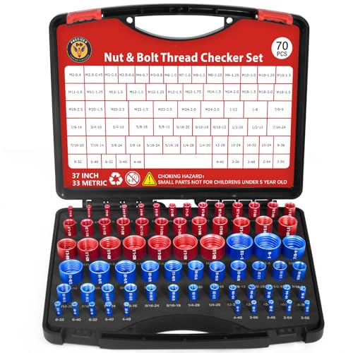 70 Pcs Thread Checker Nut and Bolt Thread Checker Set