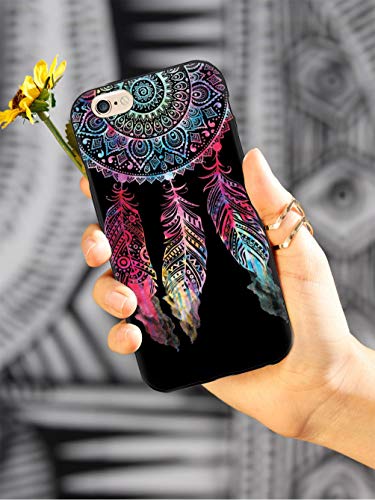 Inspired Cases - 3D Textured Iphone 6 Plus/6S Plus Case - Rubber Bumper Cover - Protective Phone Case For Apple Iphone 6 Plus/6S Plus - Dark Watercolor Dreamcatcher Spiritual Native American #TOP1