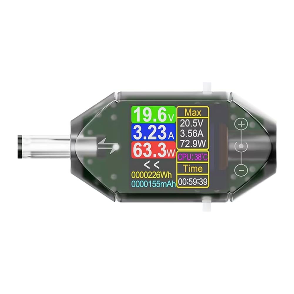Littimoon DT550 600W Digital Voltage Current Tester DC5.5x2.5mm Interface Digital Power Meter Power Capacity Meter DC4.5-50V