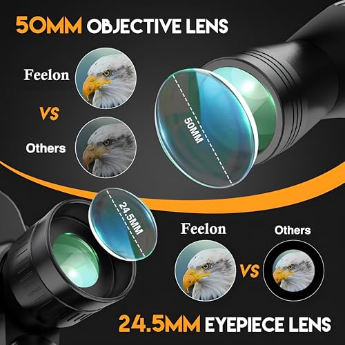 Image of Binoculars for Long Distance, 10x50 Zoom, 3000 Meter Long Range with High Powered with Clear Vision BAK4 Prism FMC Lens Easy Focus Long Range Portable (6 Months Warranty)