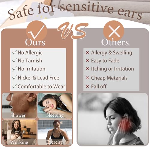 27 Pairs Gold Chunky Hoop Earrings Set for Women, Hypoallergenic Earrings Fashion Dangle Earrings Set4