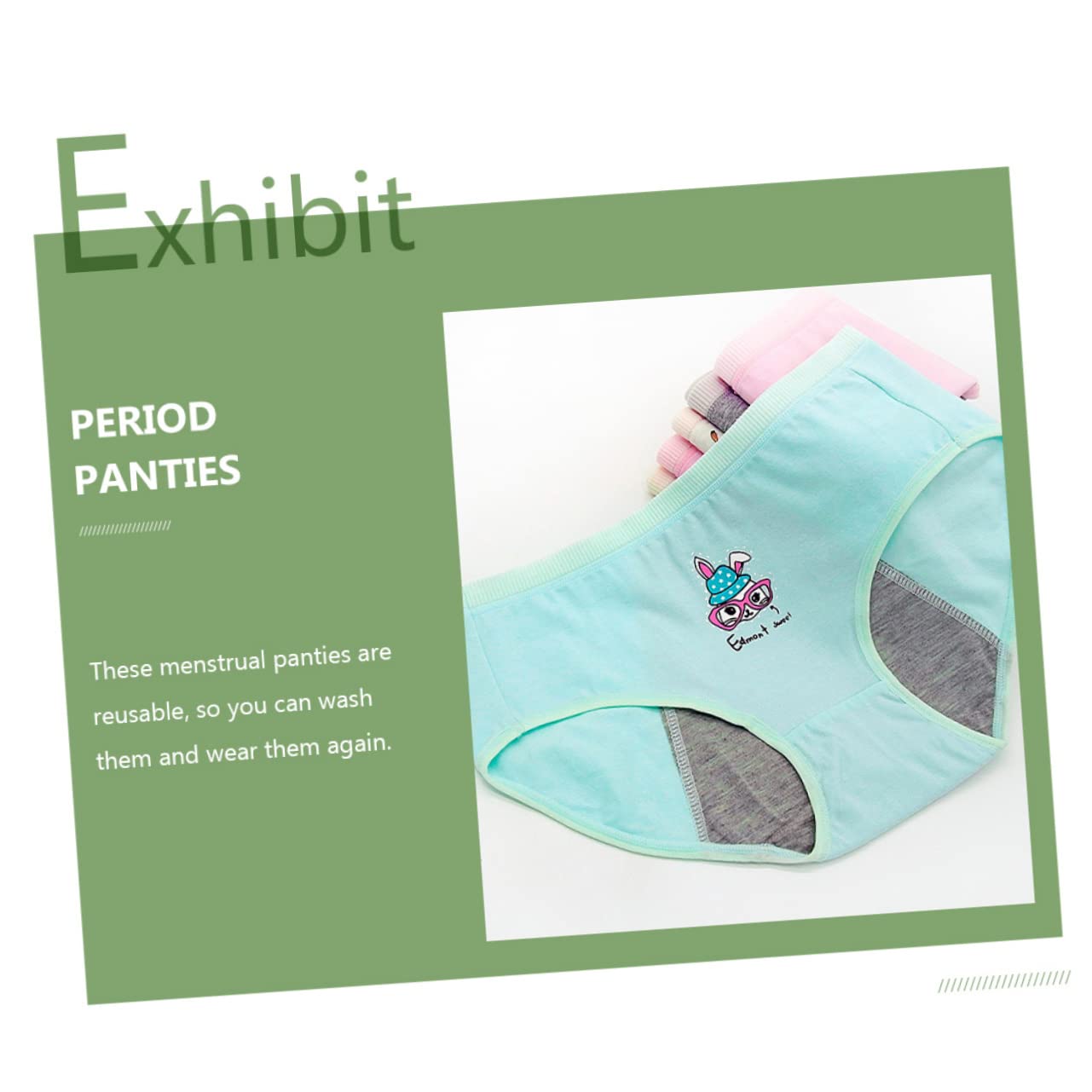 SHERCHPRY 9 piezas de ropa interior para el período menstrual a prueba de fugas, bragas menstruales de algodón que absorben la humedad, pantalones sanitarios para niñas, cunas de dedos, pantalones de