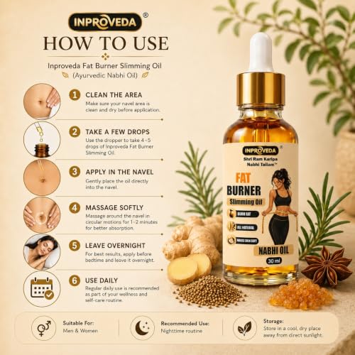 Image of Nabhi oil Fit & Slim Belly Button Oil | Supports Metabolism, Skin Elasticity & Detox Routine | Ayurvedic Multi Benefit for Daily Wellness & Improve Strength | नाभि तेल | Pack of 02 X 30ml = 60ml
