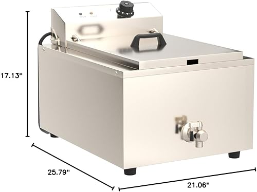 Miniatura 7 de 110V embudo poco profundo industrial torta freidora acero inoxidable monocilindro con 2 anillos