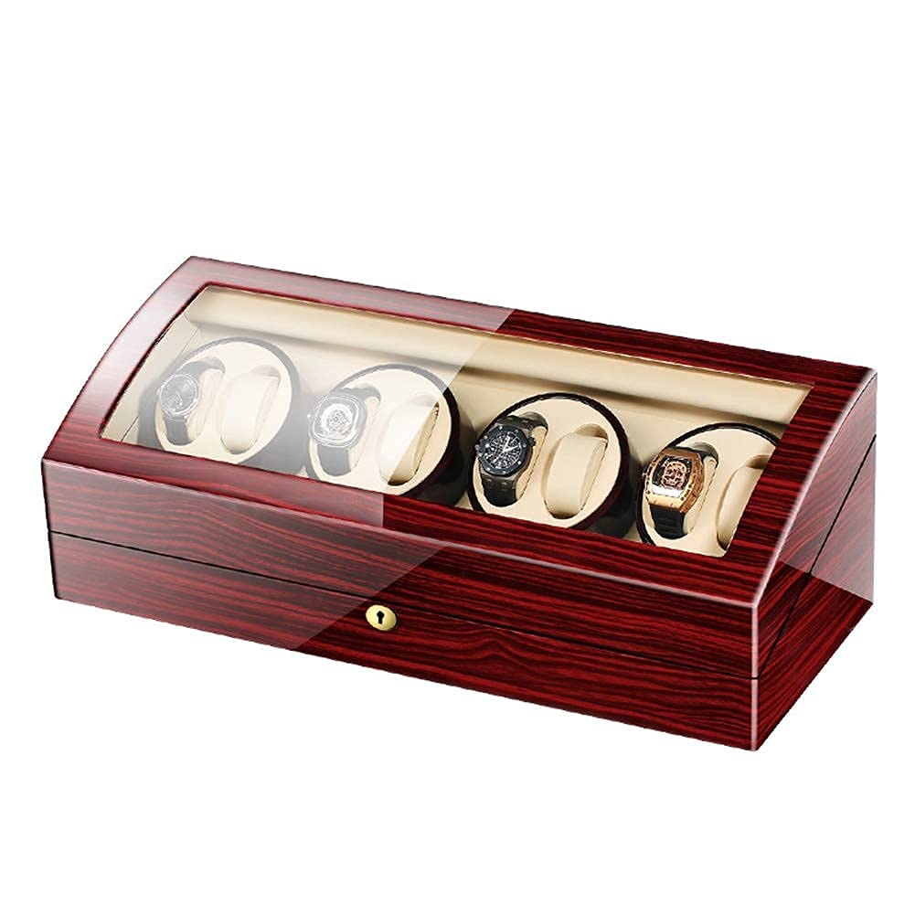 QUSYZD Watch Automatic Watch Winder 8+9 Storage Display Box Case with Extremely Silent Motor 5 Rotation Modes Watch Winding Box Jewelry Watch Box,D