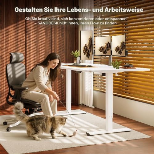 SANODESK Höhenverstellbarer Schreibtisch elektrisch 180x80 cm – Ansicht 2
