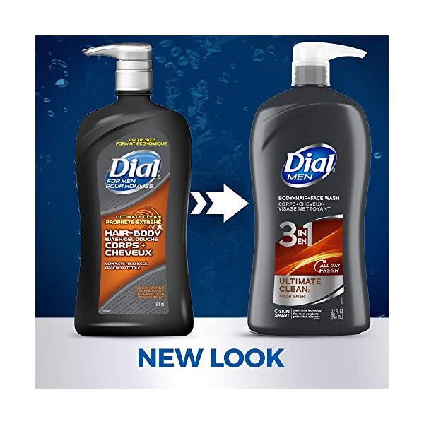 Dial-Men-3in1-Body-Hair-and-Face-Wash-Ultimate-Clean-32-fl-oz Dial Men 3in1 Body, Hair and Face Wash, Ultimate Clean, 32 fl oz