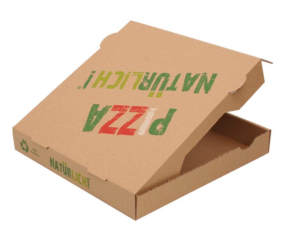 Nette 100 Pizzakartons Francia PIZZA NATÜRLICH! FSC®-zertifiziert (24x24x4cm)