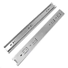 Par Corrediça Telescópica 45cm para Gaveta – Trilho Telescópico Mini Light 450mm – Corrediça Metálica Zincada para Armário, Gabinete e Móveis – Capacidade até 25kg