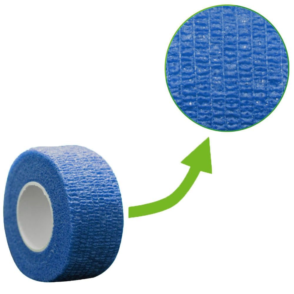 MC24® - Vendaje para dedos (20 unidades, autoadhesivo, 2,5 cm x 4,5 m), color azul